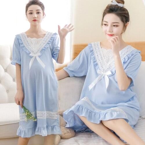 Summer Maternity Breastfeeding Nursing Nightgowns Mothers Nightwear Breastfeeding Pajamas Pregnancy Dress Maternity Pajamas