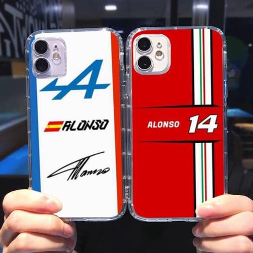 Fernando Alonsos 14 Renault F1 Racing Phone Case Transparent soft For iphone 5 5s 5c se 6 6s 7 8 11 12 plus mini x xs xr pro max