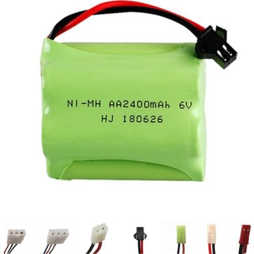 6v 2400mah NiMH Battery For Rc toys Cars Boats Guns Tanks Robots Trucks NI-MH AA 6v Rechargeable Battery Pack 1Pcs