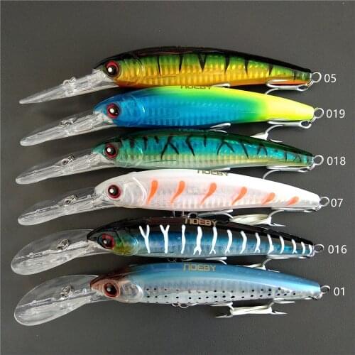 NOEBY 6pcs/lot Big tongue minnow lure 52.5g/14cm slow sinking 3D eyes Artificial big hard lure fishing lure