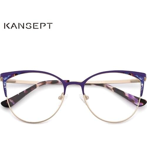 KANSEPT Women Glasses Frame Purple Cat Eye Women Optical Eye glasses frame 2021 Fashion Brand Design New Arrival High Quality