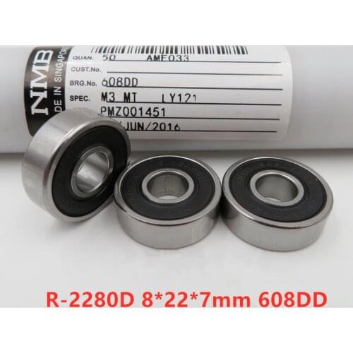 50pcs original NMB Minebea high speed bearing R-2280D 8*22*7 mm 608DD 608-2RS precision miniature ball bearings 8mmx22mmx7mm