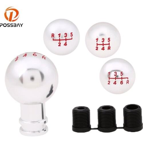 POSSBAY 5/6 Speed Car Manual Aluminum Round Shifter Gear Knob Shift Universal for Most Manual Car Vehicles Shift Knob Shifter