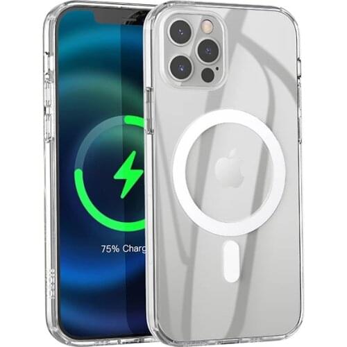Crystal Clear Wireless Charger Magnetic Case For Magsafe Cover For iPhone 12 Mini 11 Pro Max 12Pro X XS XR Luxury Coques Fundas
