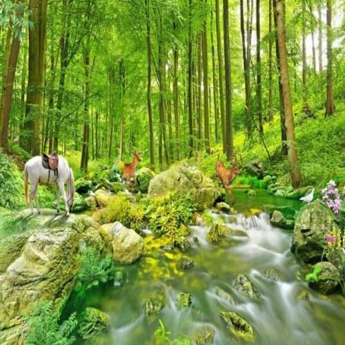 Dropship Colomac Green Wallpaper Sunshine Forest Bird Illustration Parrot Wallpaper Bedroom Wall Paper living Room Papel Mural