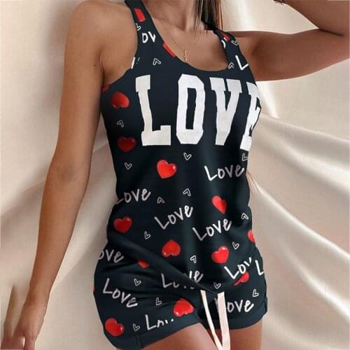 Plus Size Woman Love Print Bodycon Jumpsuit Sexy Halter Slim Streetwear Jumpsuits Overalls for Women 2021 Summer Lady Playsuits