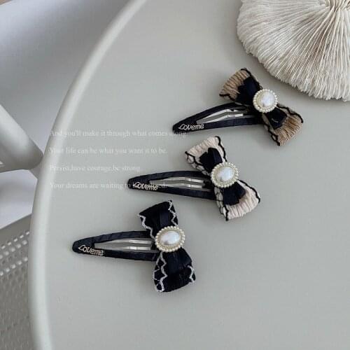 Korean version of ins bow hairpin female small incense wind bangs clip hair ring headdress girl hair rope side clip top clip