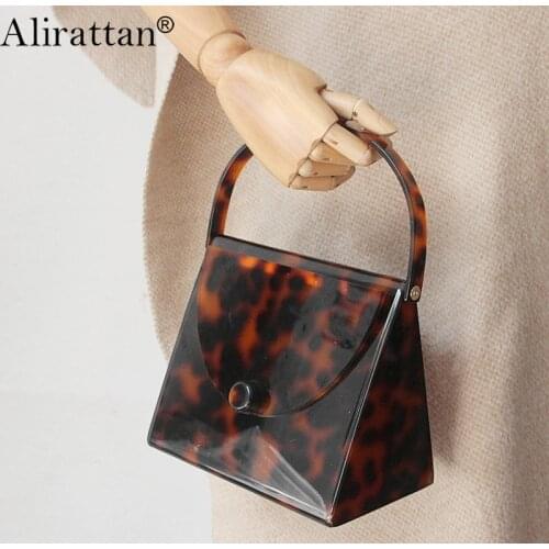 New Acrylic Evening Bag For Women 2021 Fashion Design Leopard Printed Handbags Luxury Brand Dinner Wedding Casual Acrylic Clutch