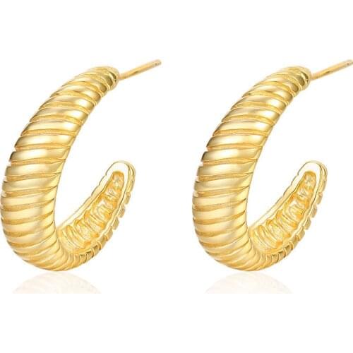 S925 sterling silver Geometric Arc Twist Earrings For Women Korean Style Earrings Party Jewelry Trend Punk Accessories