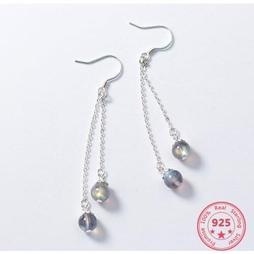 Simple 925 Sterling Silver Jewelry Luxury Earrings For Women Presenting Different Colors of Moonstone Earring Gift Exclusive