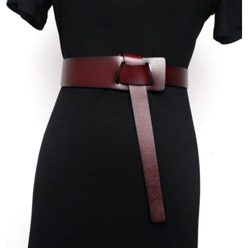 Ladies wide belt blouse decoration coat waist with skirt sweater black leather waist seal to match simple everything