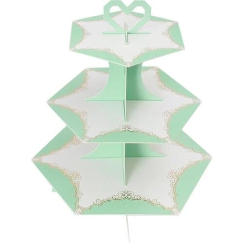 3 Tier Cake Stand Hexagon Cupcake Display Holder Party Tableware New Bakeware Plastic Tray Display Rack Cake Decorating Tools