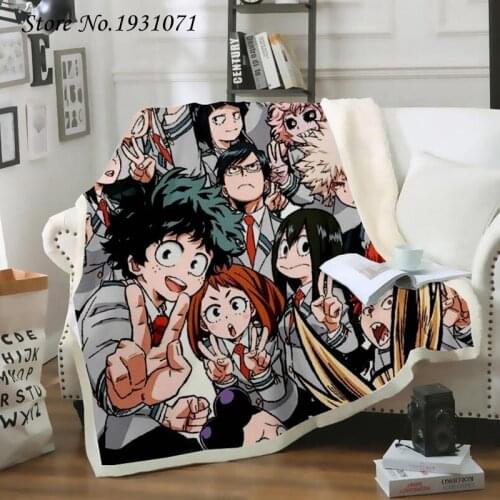 Anime My Hero Academia 3D Blanket for Beds Hiking Picnic Thick Quilt Fashionable Bedspread Fleece Throw Blanket Adults Kids 05