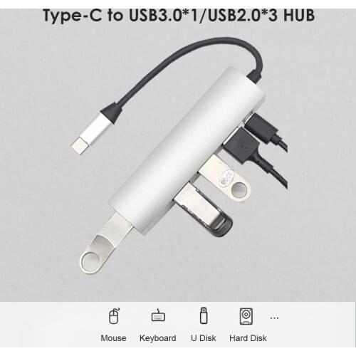4 in 1 USB HUB Splitter USB 3.1 Type-C Converter Mini Portable Multi-port USB3.0 USB2.0 Adapter for Computer Phone Accessories