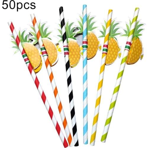50Pcs Disposable Straws Fruit Design Paper Drinking Straws Disposable Drinking Straws Drinking Beverage Straws Party Supplies