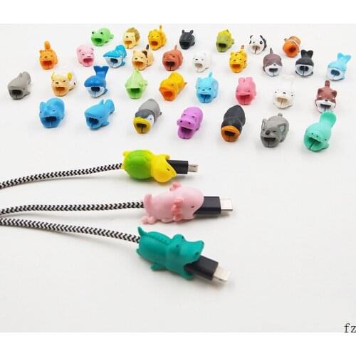 50pcs Animal Cable Management Crocodile Design Protector Cable Winder Tiger Dog Bite Shark Cable Organizer