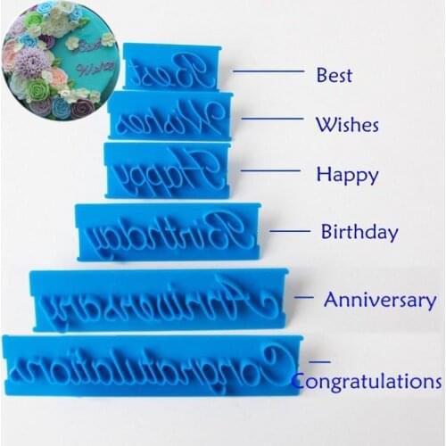 6Pcs DIY Mold Decor Alphabet Number Letter Impress Set Cookie Biscuit Stamp Embosser Cutter Gift Fondant