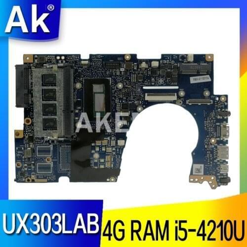 Akemy UX303LAB Laptop motherboard For Asus UX303LA UX303LB UX303LN UX303LA UX303L U303L mainboard 4G RAM i5-4210U SR23Y