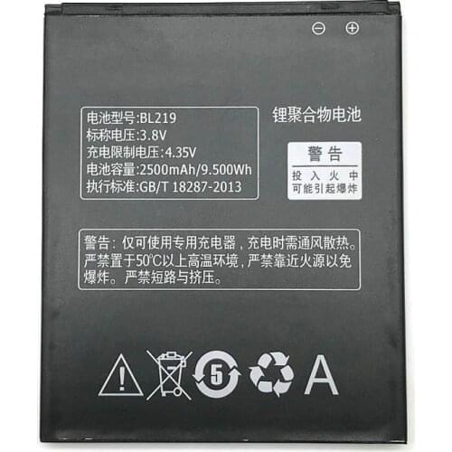 2500mAh BL219 Cell Phone Battery for Lenovo A768T A850+ A880 A889 A890E A916 S810T S856 Phone