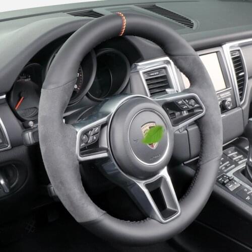 Alcantara tasseled steering wheel cover premium suede handle cover For Porsche Cayenne Macan 911 971 Panamera car accessories
