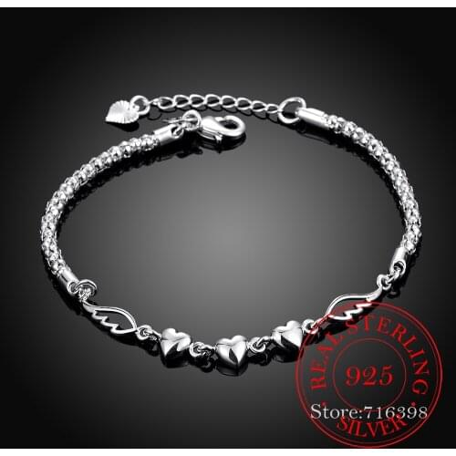 Wrist Bracelets Fashion 925 Solid Jewelry Sterling Silver Bracelet for Women Female Bracelets and Bangles Charm Jewelry Gift