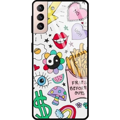 Sydney Doodle Tempered Glass Cover For Samsung Galaxy S21 Ultra S20 FE S8 S9 S10 Plus Note 10 20 Case
