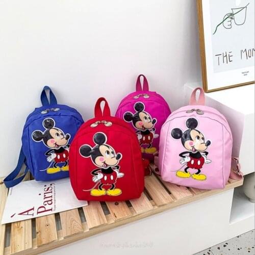 Disney Mickey Minnie Childrens Backpack 3-6 Years Old Kindergarten Baby Cute School Bag Outing Snack Bag Lightening Backpack