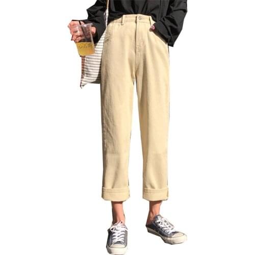 Gowyimmes Autumn Casual Women Jeans High Waist Ankle Length Jeans Big Size Vintage Blue Mom Jeans Denim Pants Trousers PD157