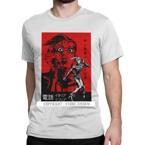 New Tshirt The Italian Mafias Telephone T Shirts Jojos Bizarre Jjba Manga Streetwear Harajuku Japanese Anime Tshirt Man