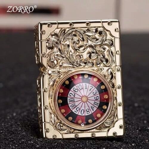 Zorro Kerosene Lighter Personality Creative Heavy Armor Betting Pan Gasoline Lighter Smoking Gift for Boyfriend Cigarettes