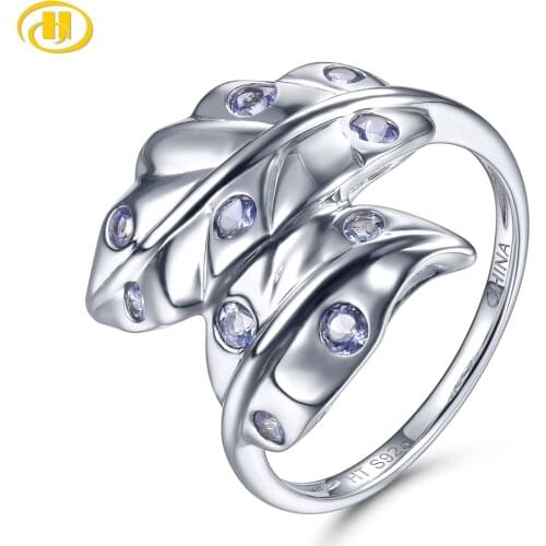 Natural Genuine Tanzanite Silver Womens Ring Light Color Special Design Unique Jewelry Style S925 Party Anniversary Gifts