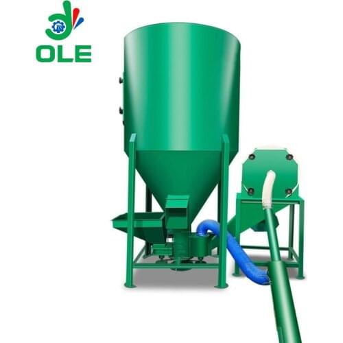 High Productivity 500kg/Batch Combine Animal Feeds Crusher And Mixer For Sale