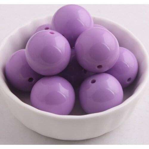 Kwoi vita Wholesales Mint Purple Color Chunky 20MM 100pcs Acrylic Solid Bubble Gumball Beads for Kids Necklace Making