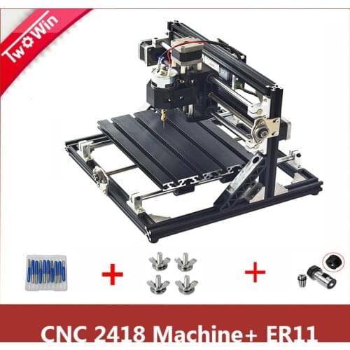 CNC 2418 DIY Laser Machine with ER11 Collet GRBL Working Area 24x18x4.5cm Pcb Pvc Milling Engraving Machine Wood Router