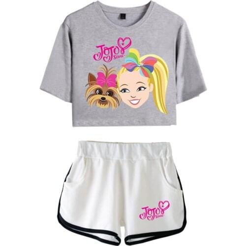 Jojo Siwa Summer Cotton Soft Short Trousers Suit Casual Two Piece Set Lady Suit High Waist Short Pant suit
