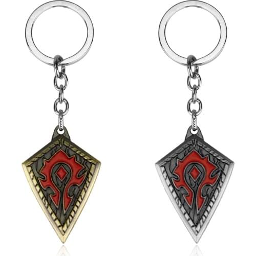 Dongsheng Hot Game World of War Craft WOW Horde Logo Key Chain Alliance Hearthstone Keychain Pendant Key Holder Key Ring -50