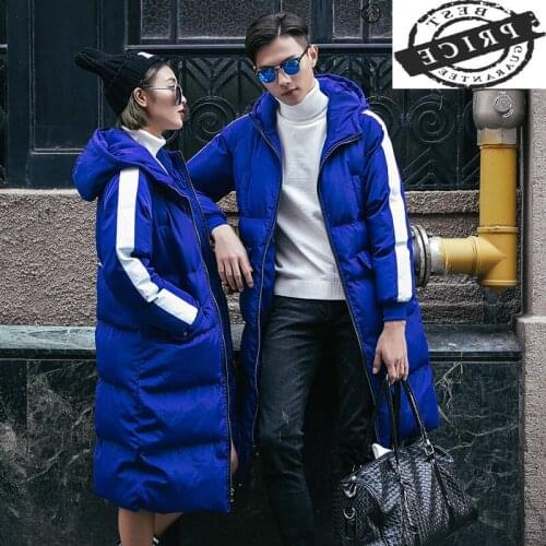 Winter Down Cotton Coat Female Streetwear Mens Clothing 2021 Korean Long Thick Warm Cotton Jacket Women Parka Man Hooded