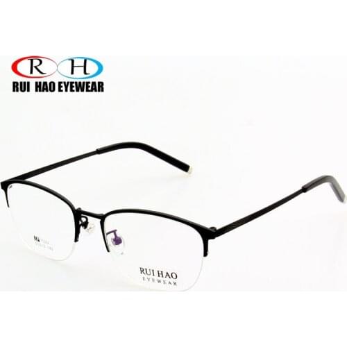 Fashion Glasses Frame Men Half Rimless Eyeglasses Frame Women Retro Design Alloy Eyewear Unisex Spectacles