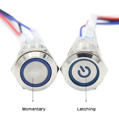 Momentary Self-Reset Power Control Switch / Latching Self-Locking Metal Push Button Switch for Raspberry Pi X735 / X720