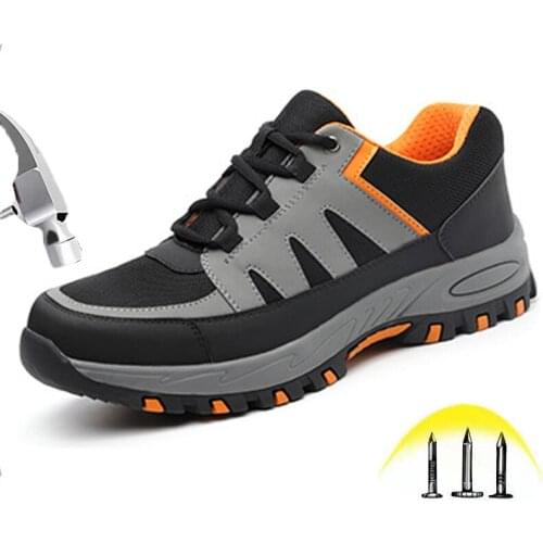 Steel Toe Work Shoes for Men Women Safety Shoes Light Breathable Summer Wearproof Non-Slip Casual Industrial Construction Boots