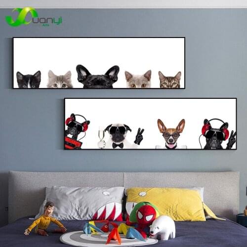 Modern Cartoons Cute Animal Canvas Prints Wall Art Painting Poster Pictures For Nursery Home Decor Kids Baby Room Decoration