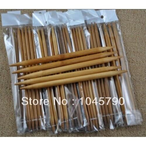 5 X 15 Sizes 20cm 8'' Bamboo Double Point Knitting Needles Size 2mm to 10mm