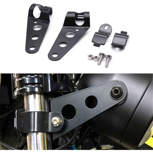 Universal Retro Motorcycle Front Headlight Brackets Motorbike Headlamp Support Metal Head Light Holder 28mm-36mm and 35mm-43mm