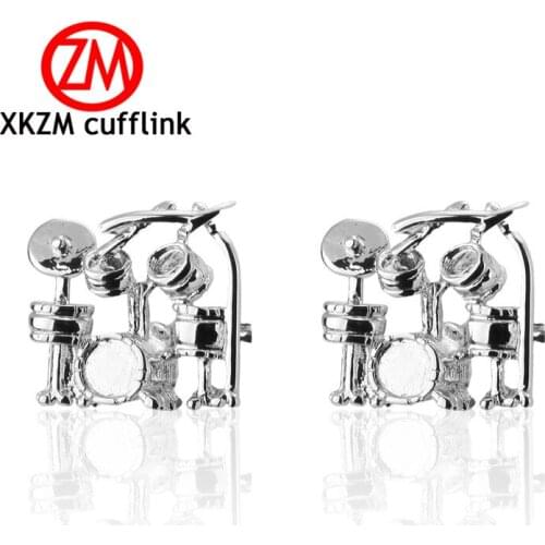 Formal Silvery Drum Kit Cufflink for Mens Suits Buttons Geometric Wedding Cufflink French Grooms Shirt Brand Cuff Links
