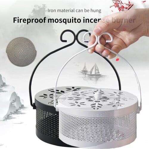 Iron Mosquito Coil Box Elegant Classical Incense Burner Home Decoration Camping Backyard Party Summer Safety Paper Mosquito Coil