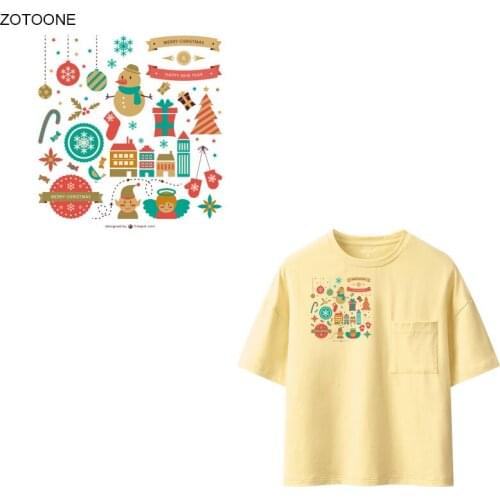 ZOTOONE Christmas Snowman Patch Iron on Heat Transfers for Clothing Stickers for Kids Applications Patches Appliques Vinyl G