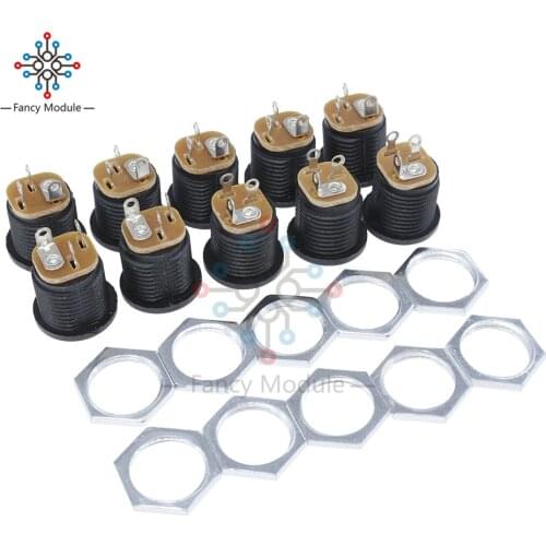 10PCS High Quality Effect/Pedal DC Power Supply Jack Socket 2.5mm F/S BK DC022