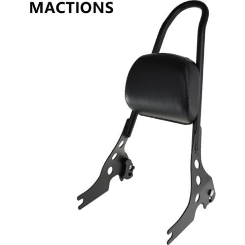 Motorcycle Black Passenger Backrest Sissy Bar Cushion Pad For Harley Sportster XL883 1200 48 2004-2019