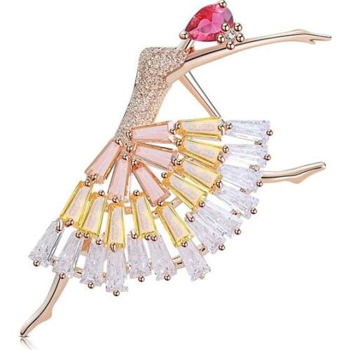 OI New Arrival Brooch Ballet Dancer Fashion Dancing Girl Badge Emblem Corsage Clothes Accessories Ballet Women Brooch Best Gift