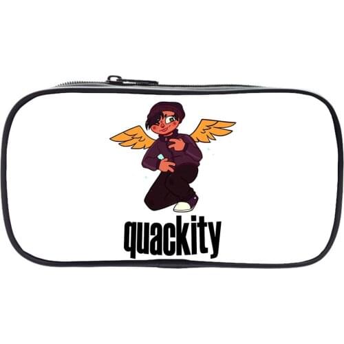 Quackity Pencil Case Student Multifunction Large-capacity Pen Case Boy Stationery Box Girl Makeup Bag Kids Storage Bag